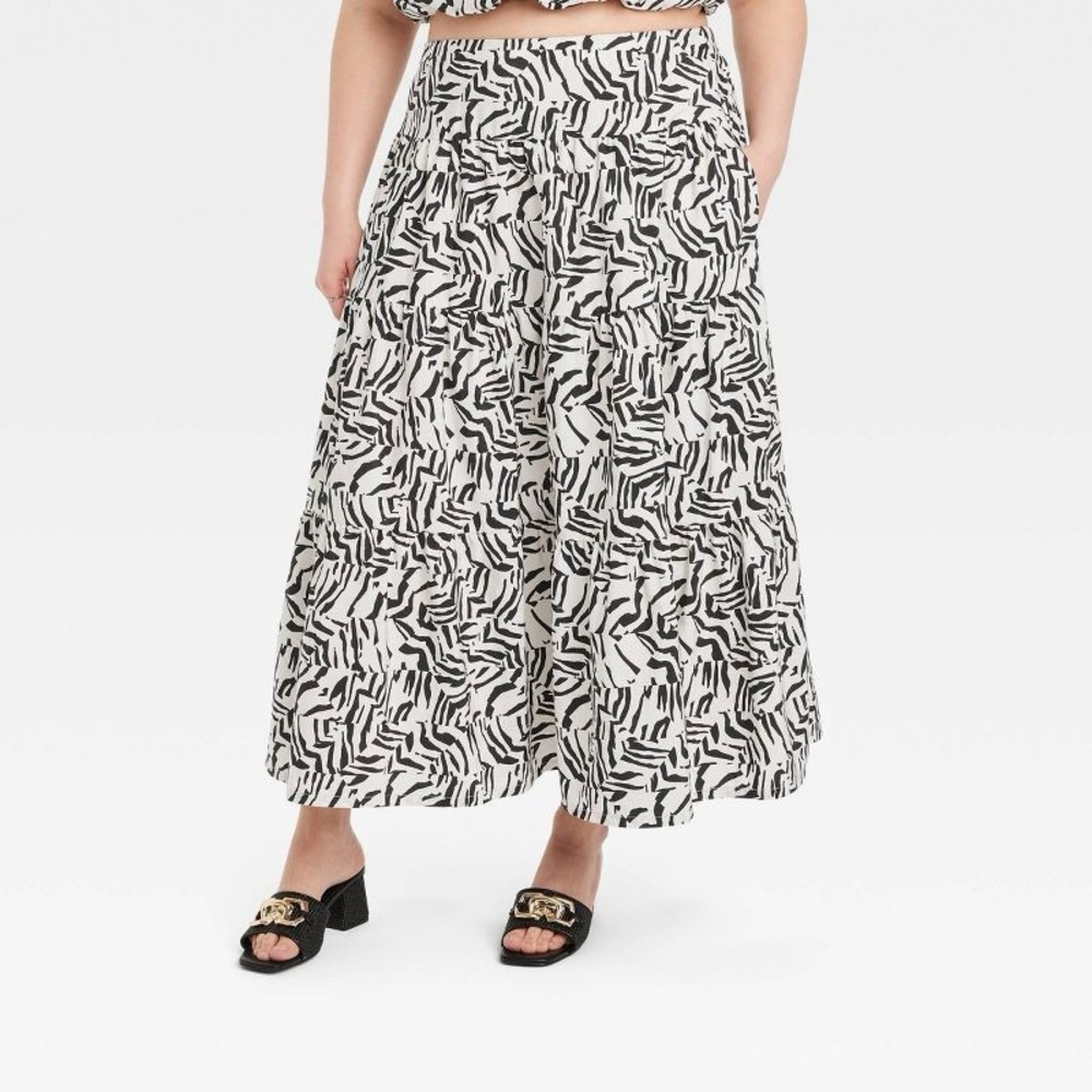 Women's Taffeta Maxi Skirt - A New‎ Day casual resort tiered boho XL